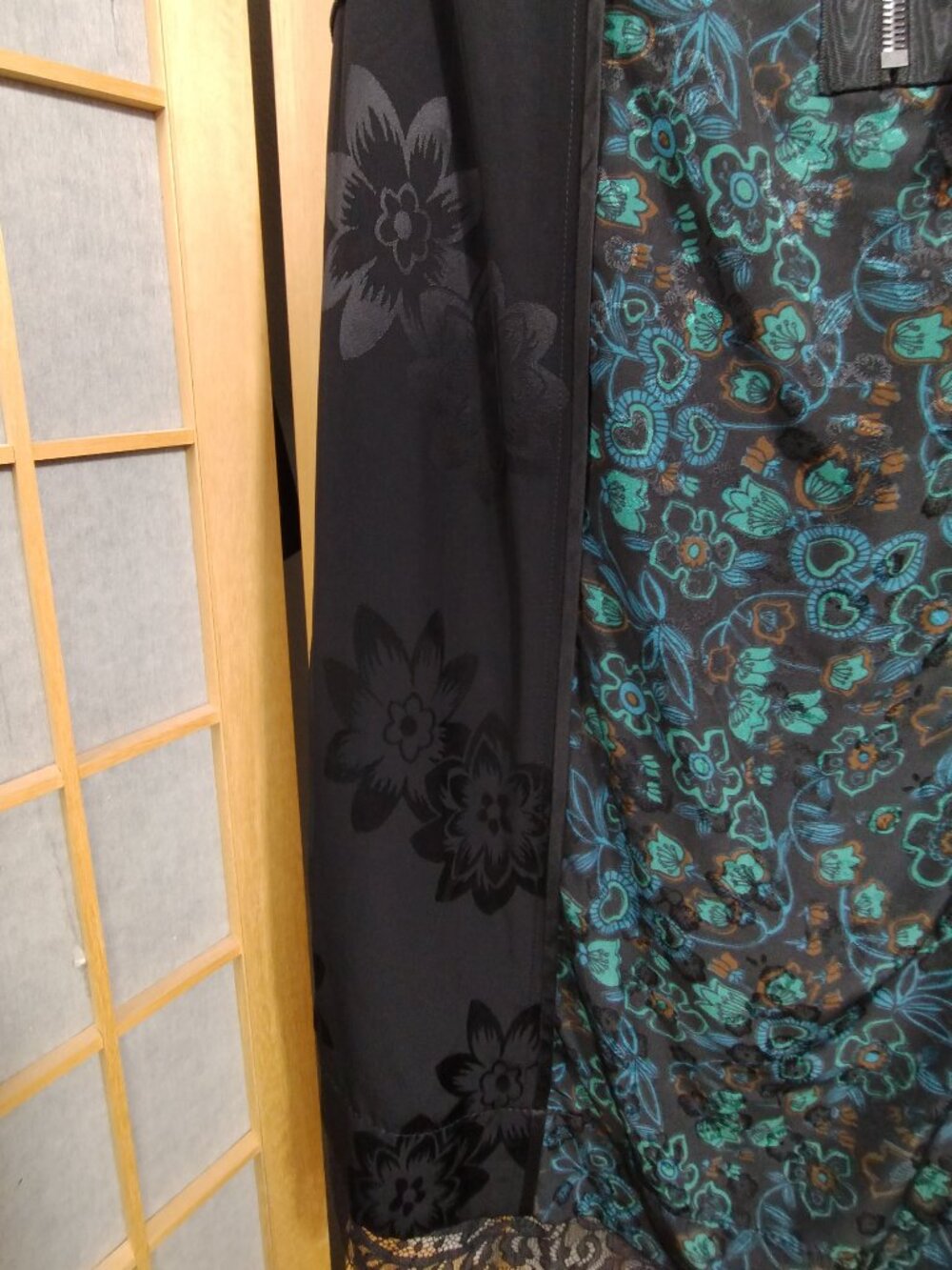 Coach Retro Floral Slip Dress Lace Hem Black Green Size 0 NWT - Picture 9 of 15